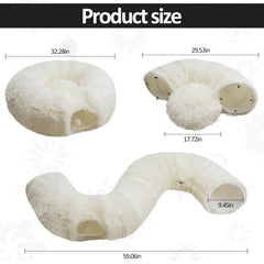 Naielfopet donut-cama-gato-blanco favorece siestas acogedoras y relajación