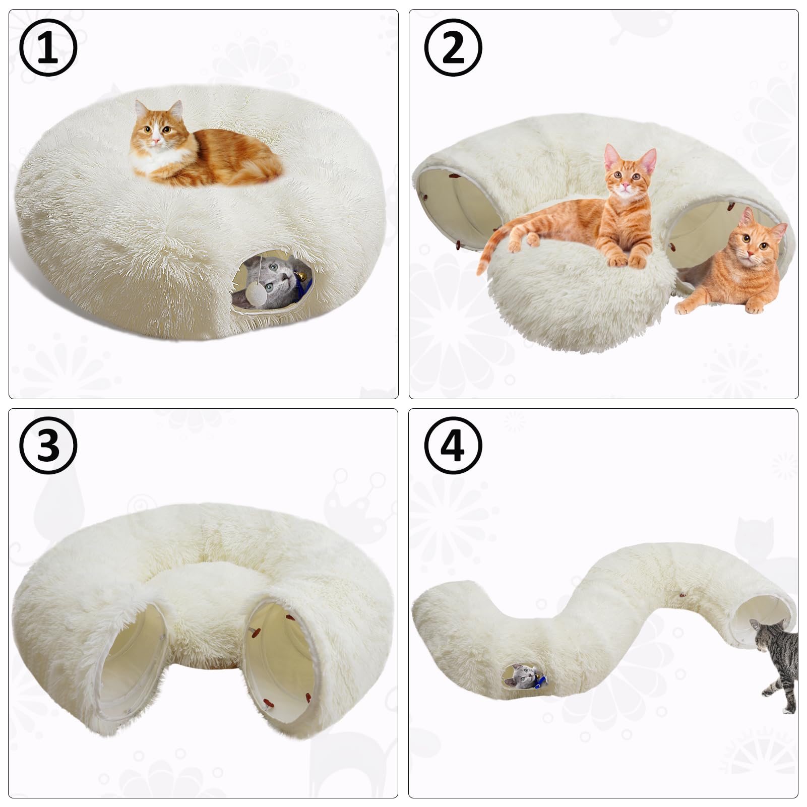 Naielfopet juguete-bolas-tunel-blanco estimula juego activo y curiosidad
