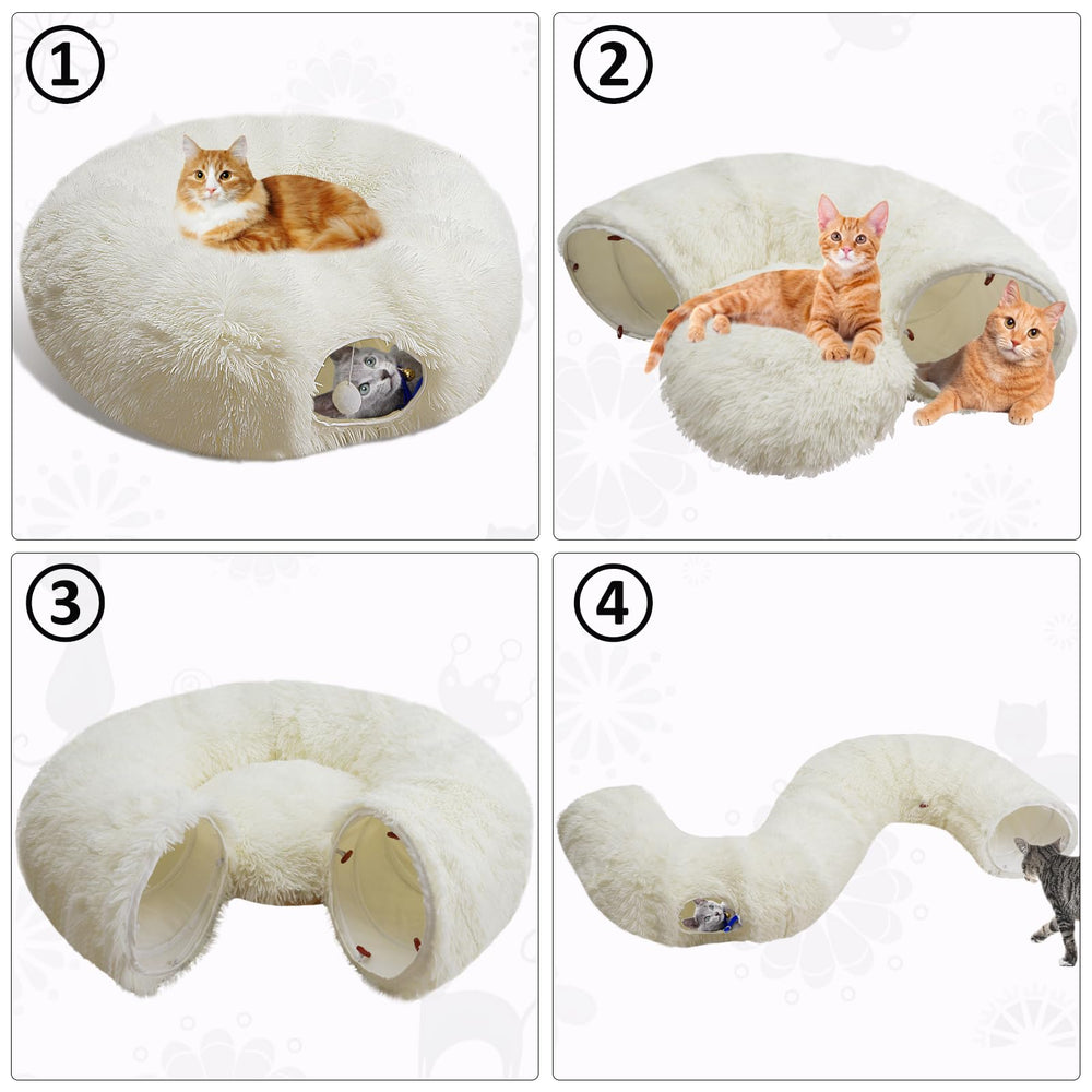 Naielfopet juguete-bolas-tunel-blanco estimula juego activo y curiosidad