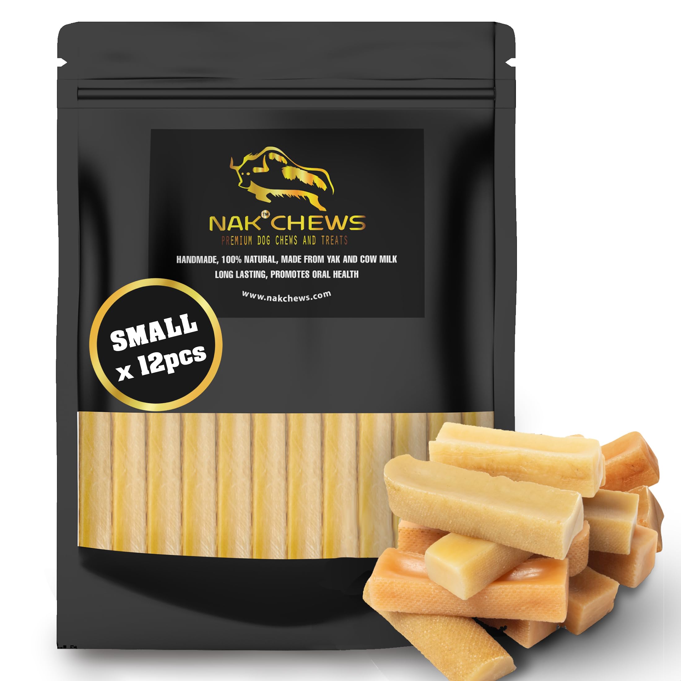NAK Himalayan Yak Cheese: textura dura para masticación prolongada en perros pequeños.