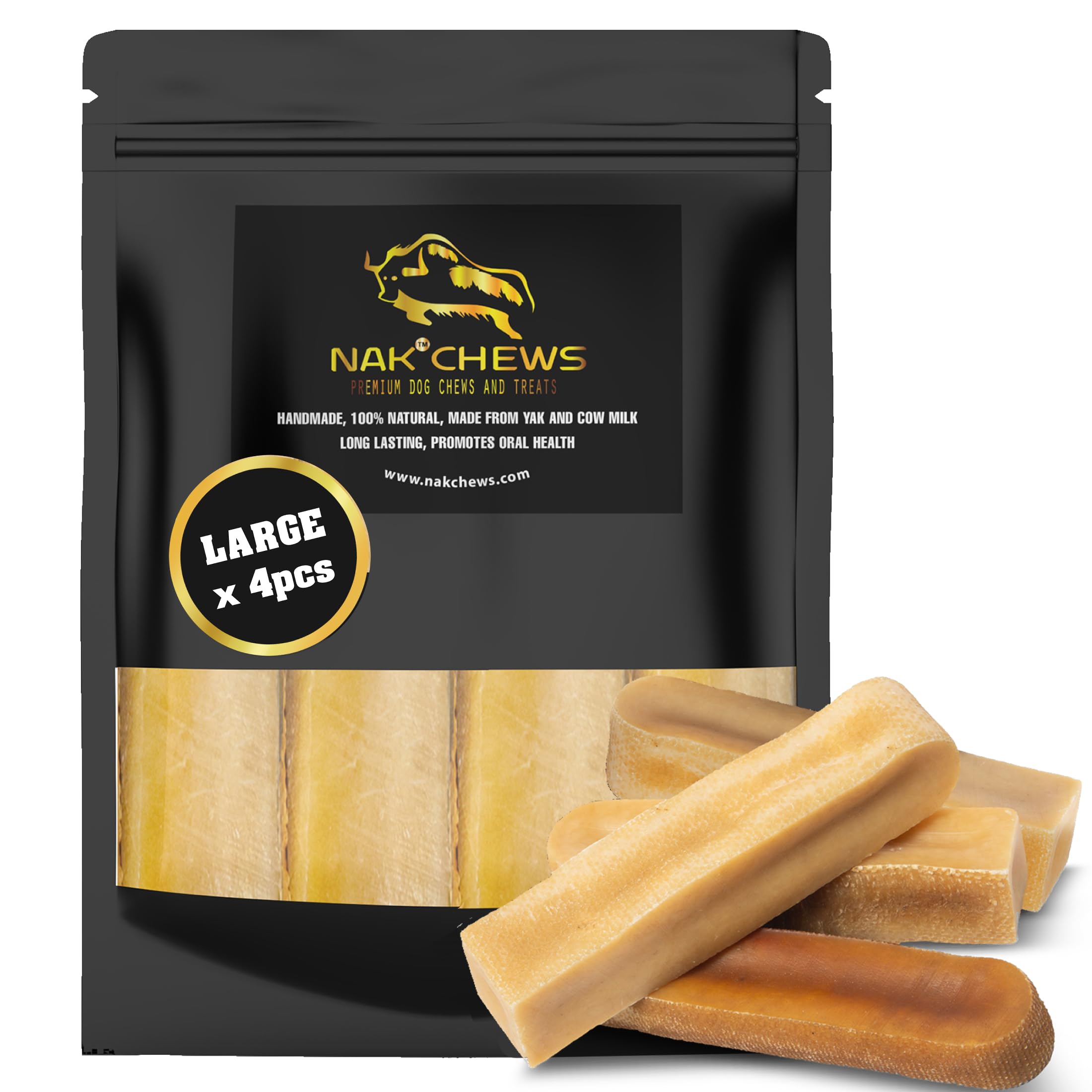 NAK Quesos de Yak Himalayo, mordida larga para entretenimiento prolongado.