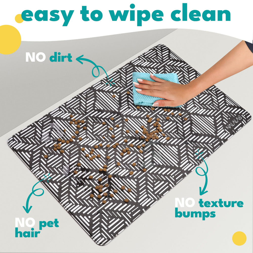 Nalalas tapete cuero vegan elegante y duradero para comederos.