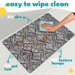 Nalalas tapete cuero vegan elegante y duradero para comederos.