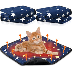 Namalu 4-pack camas auto calentantes con patrón de estrellas azul para mascotas