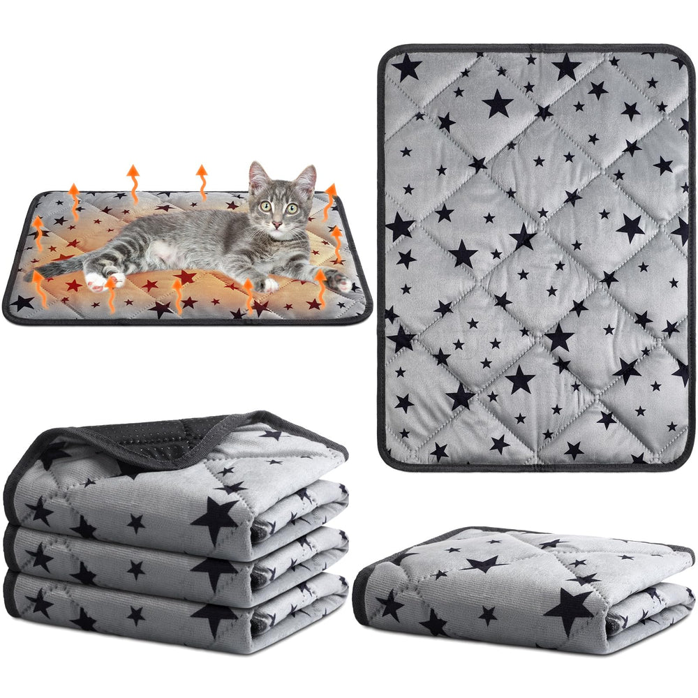Namalu cama autocalentable para gatos con diseño de estrellas, calor suave para siestas.