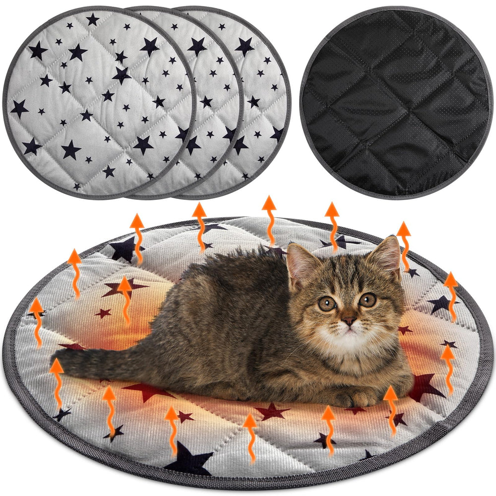 Namalu conjunto de 4 camas auto-caliente con diseño de estrellas para gatos.
