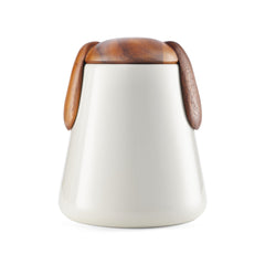 Nambe tarro para golosinas de perro en porcelana con tapa de acacia, mantiene frescas las golosinas.