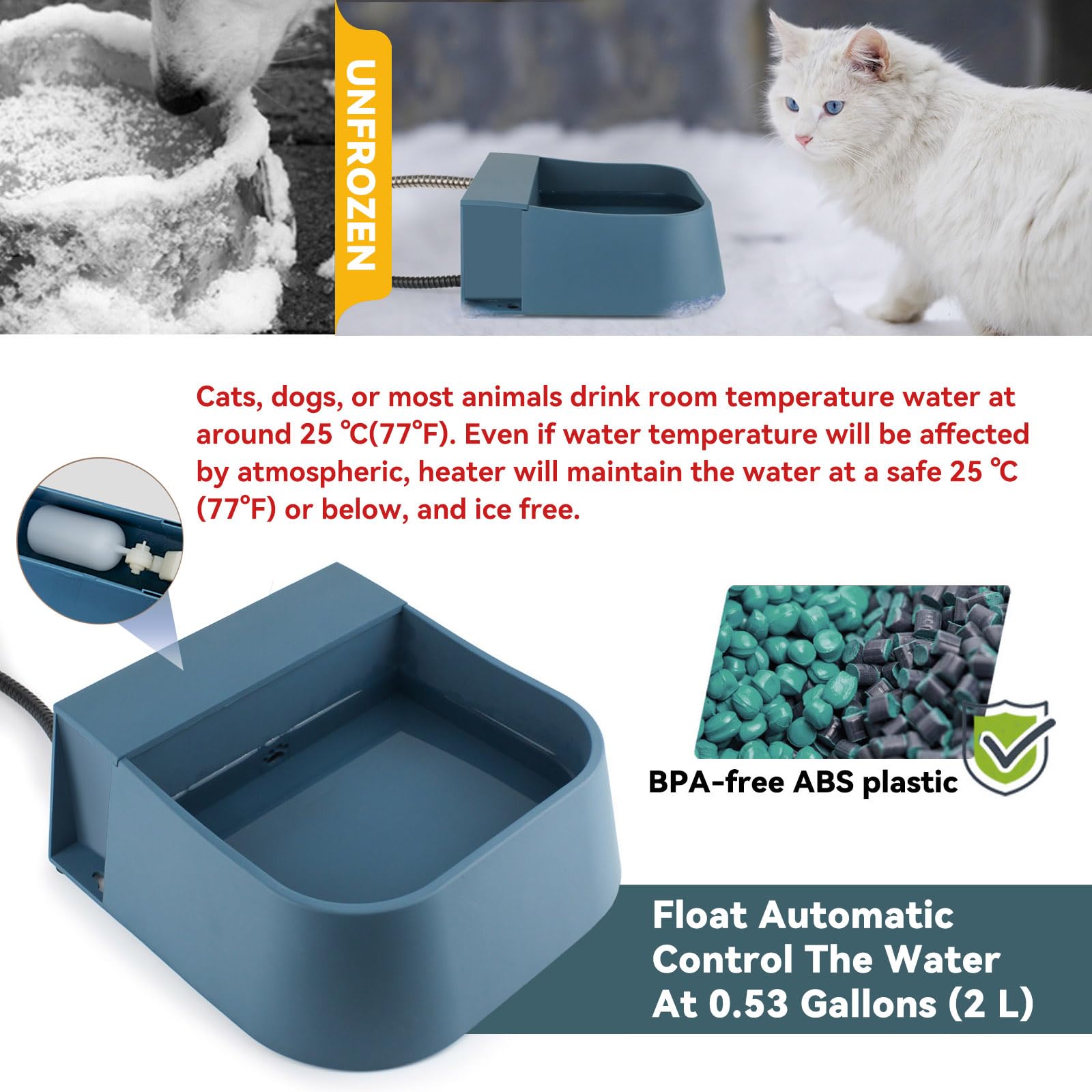 NAMSAN agua caliente para gatos y perros, ideal para días fríos.