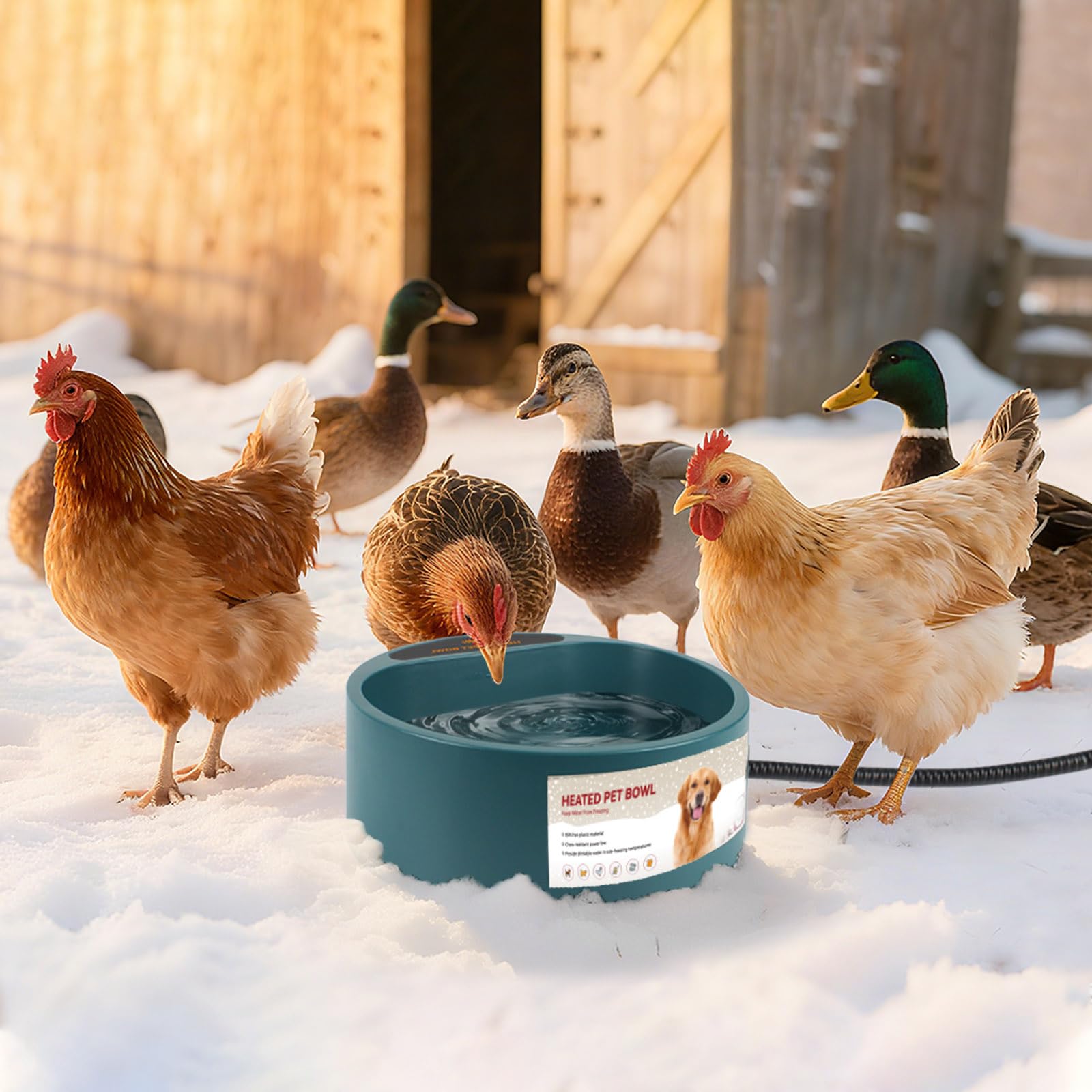Bebedero NAMSAN para aves exteriores, agua disponible en climas fríos