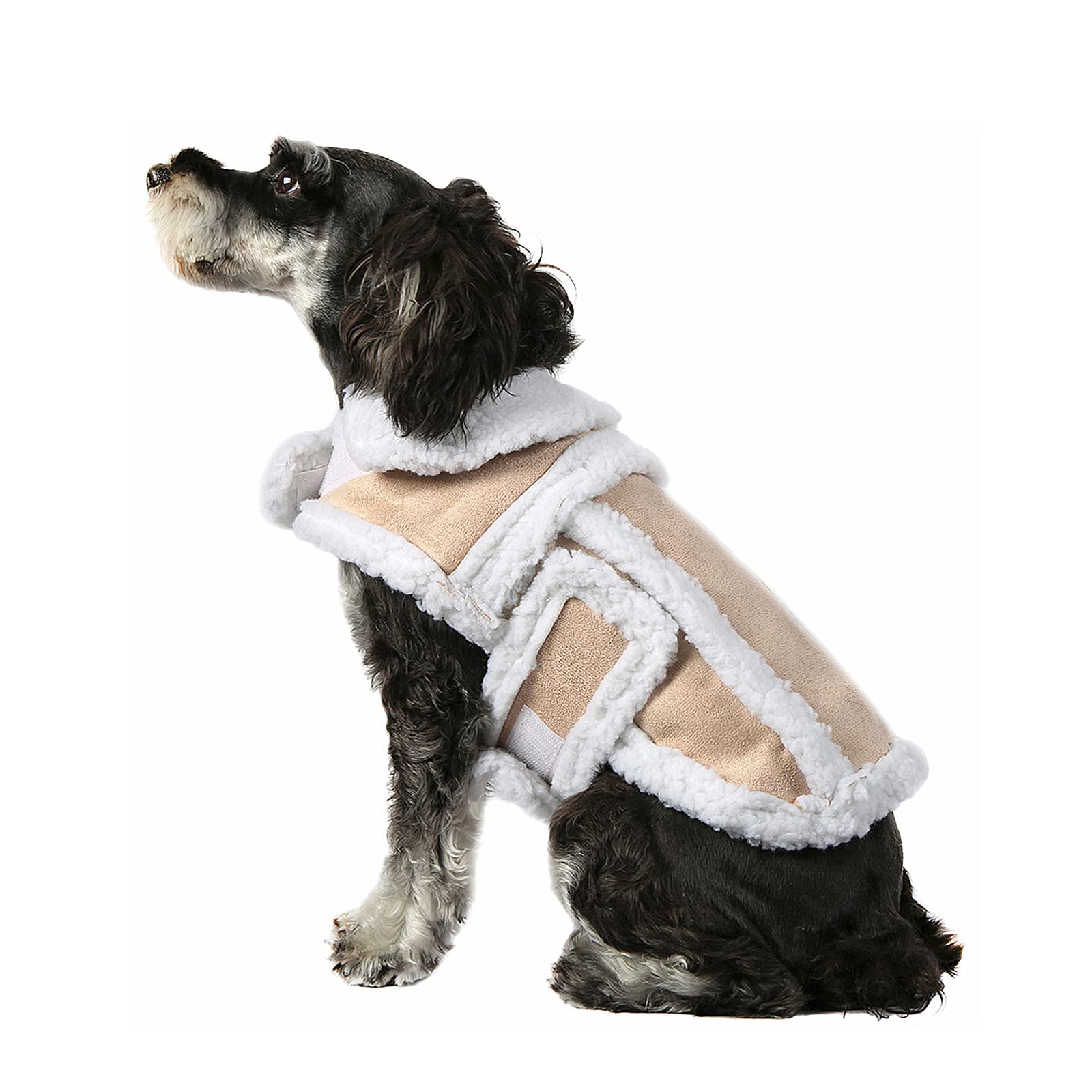 NAMSAN chaqueta sherpa para perro, vista exterior, abriga durante paseos.