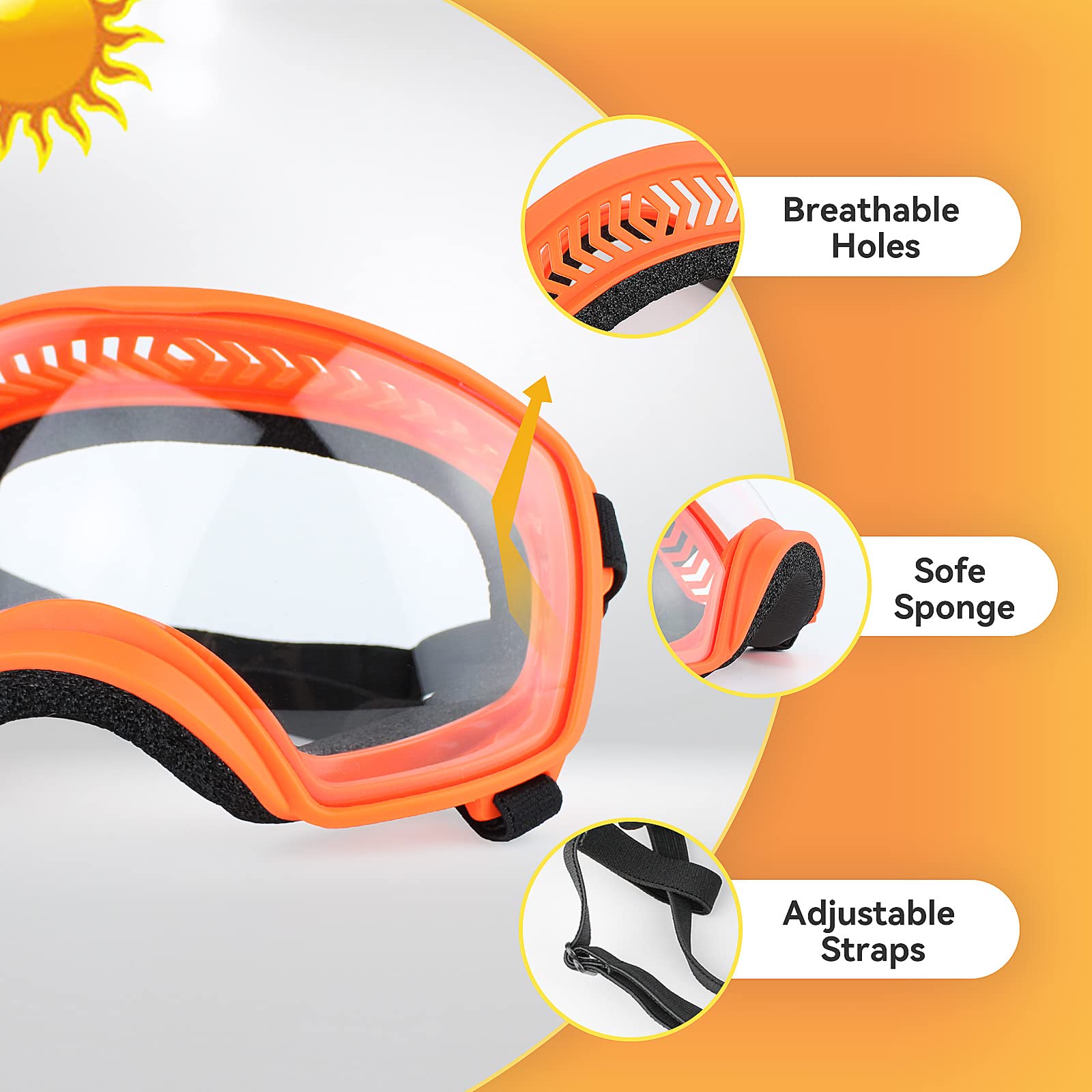 Protección UV400 de NAMSAN para perro grande, protección ocular.