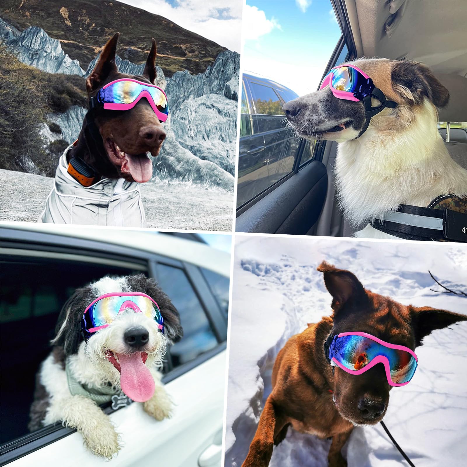 Gafas NAMSAN para perros rosas, tamaño mediano-grande apto para razas comunes.