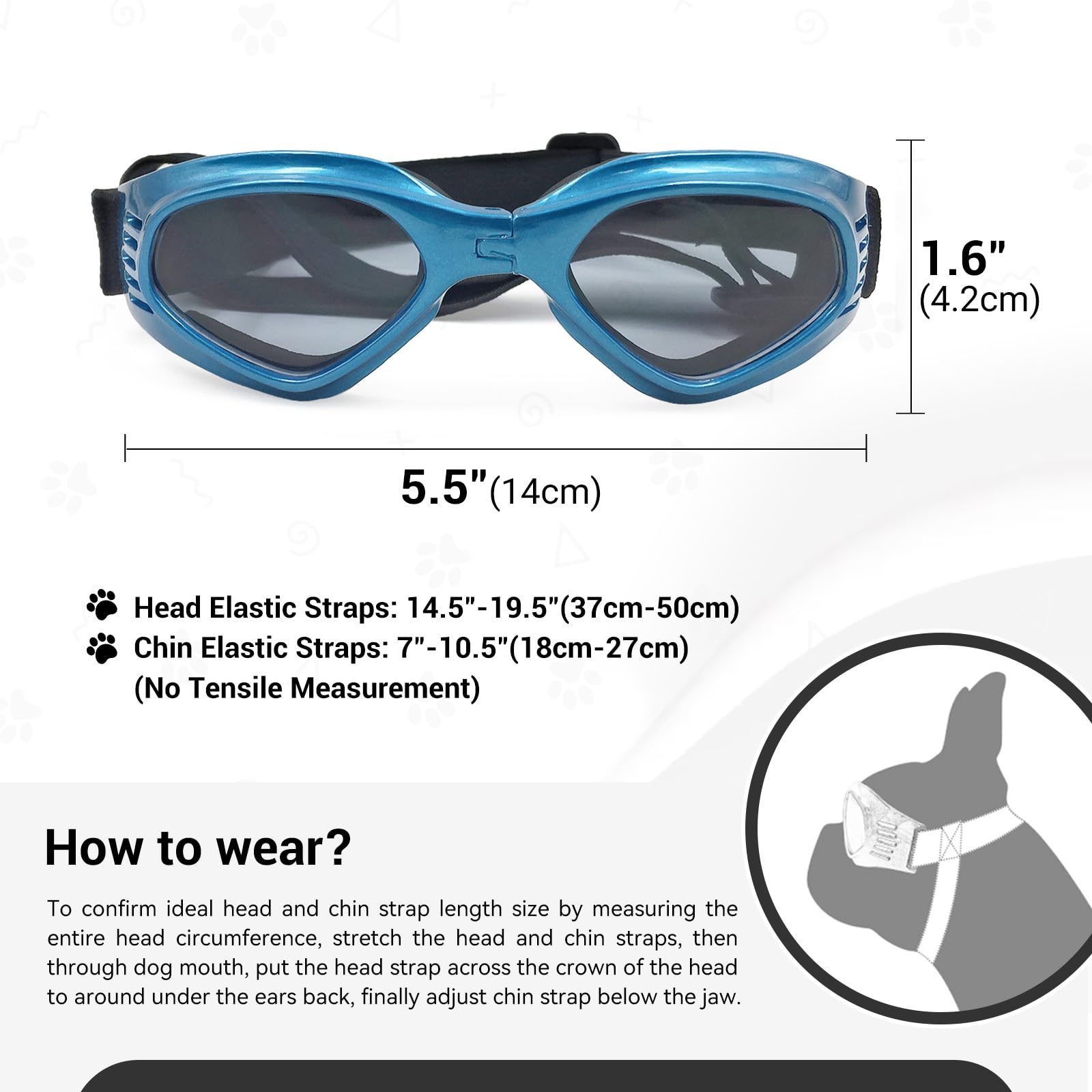 Gafas NAMSAN para perros, ventilación contra vaho para visión clara.