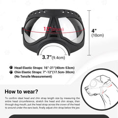 NAMSAN gafas para perros grandes con correas dobles ajustables para seguridad.