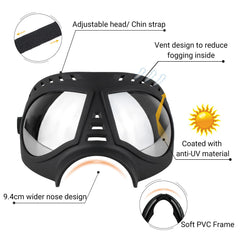 NAMSAN gafas para perros grandes, ventilación integrada para evitar vaho.