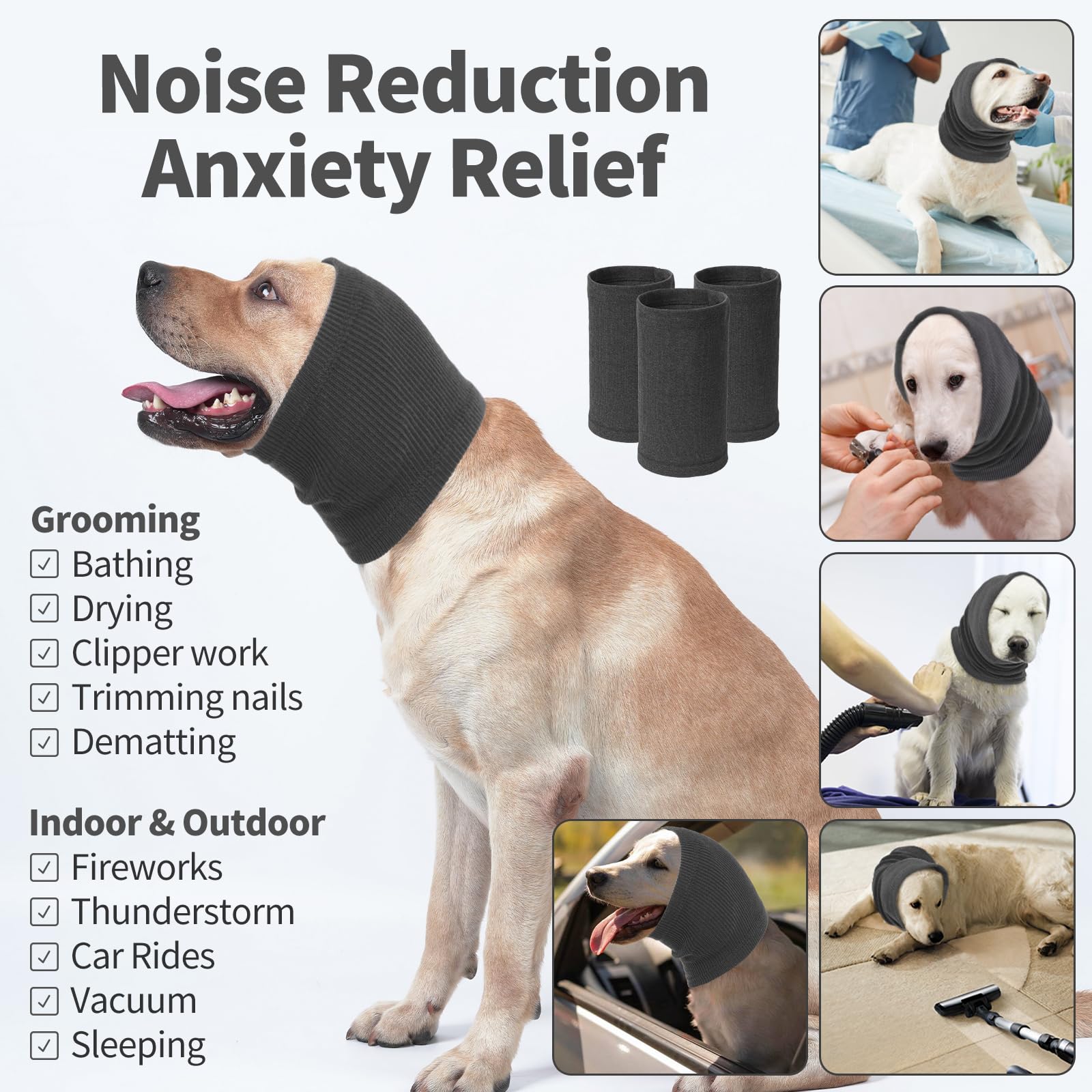 Nanaki capucha para orejas cubre orejas del perro con protección auditiva suave.