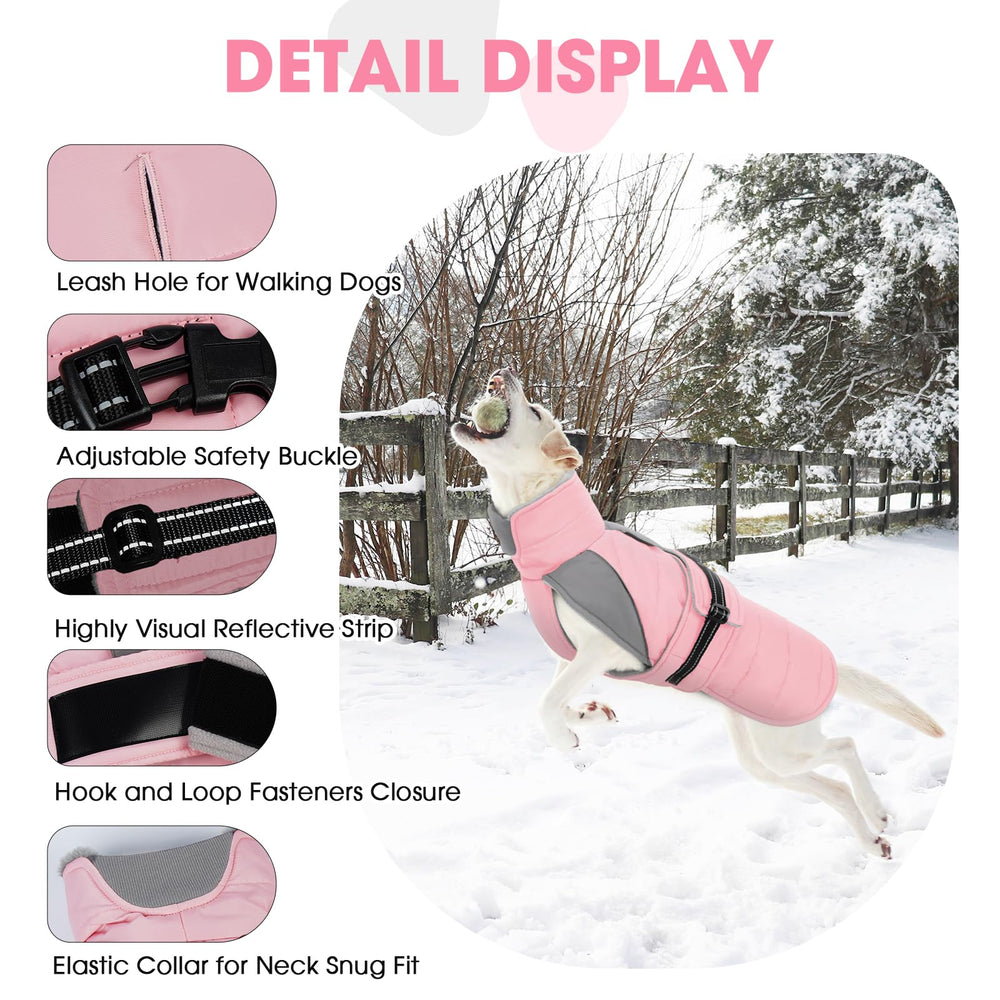 Nanaki chaqueta rosa para razas pequeñas con tallas amplias y ajuste seguro.