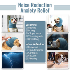 Nanaki cubre cabeza calma orejas perro reduce ruidos en situaciones estresantes.
