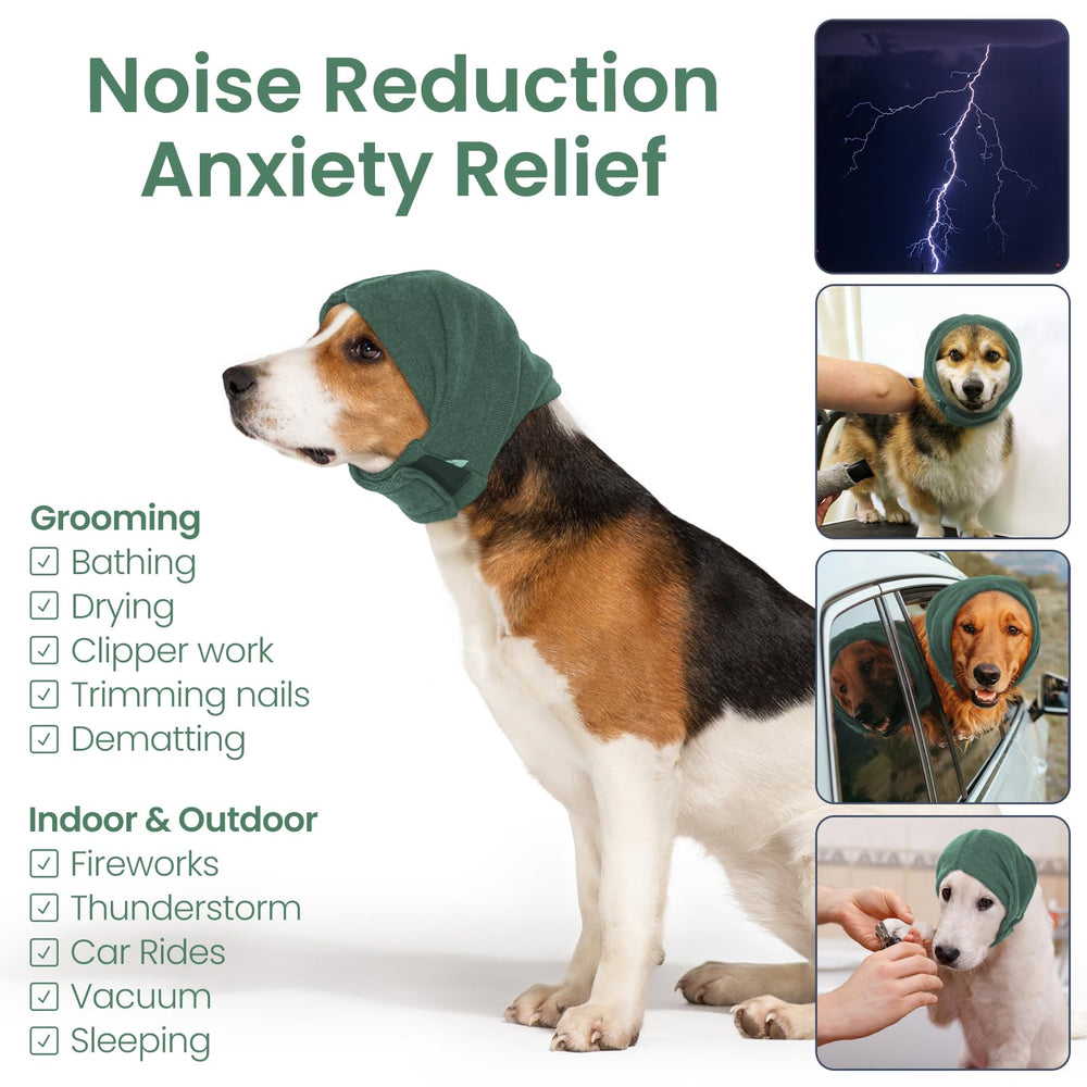 Nanaki protección auditiva para perros durante fuegos artificiales y tormentas.