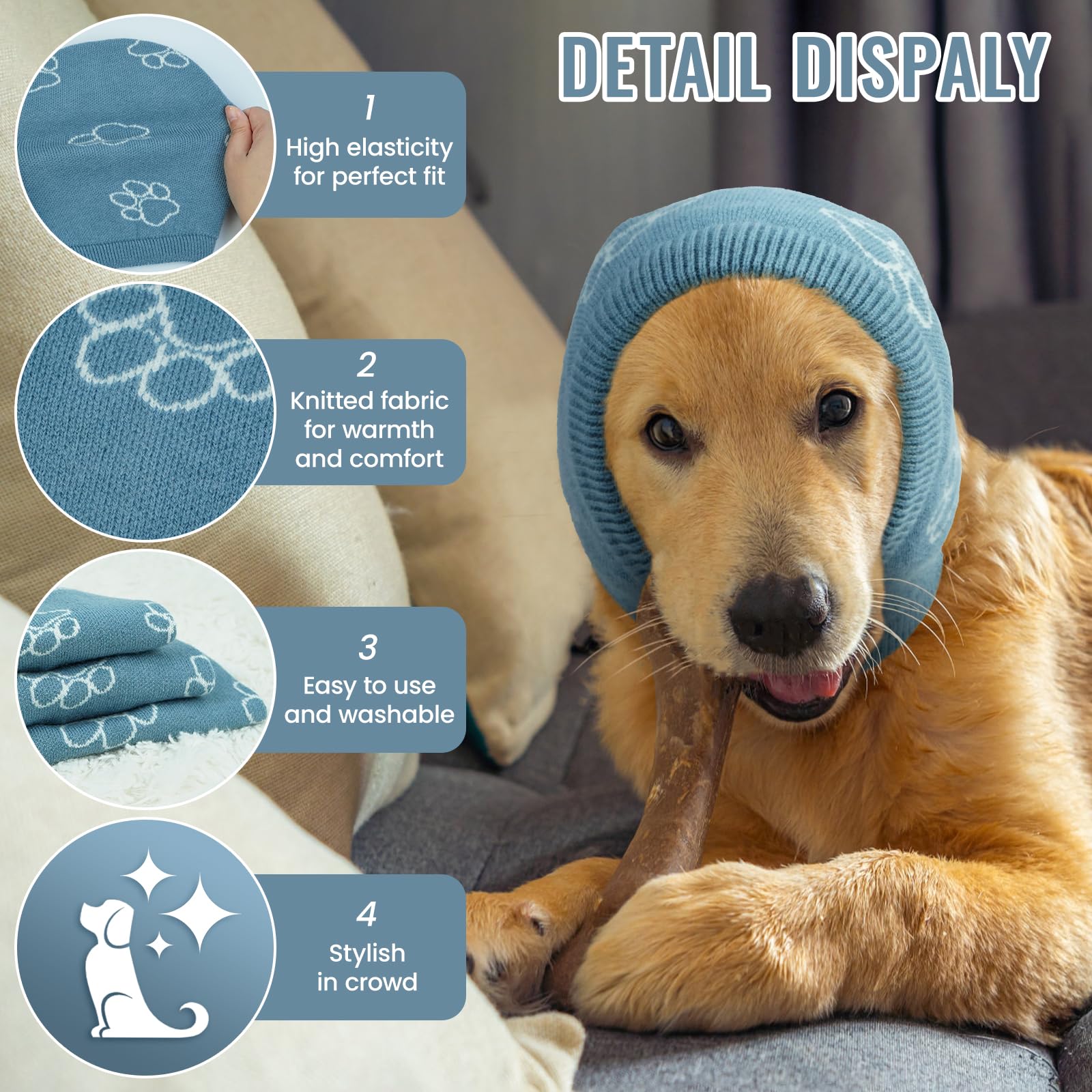 Nanaki protección de ruido para perros atenúa estímulos auditivos en fuegos.