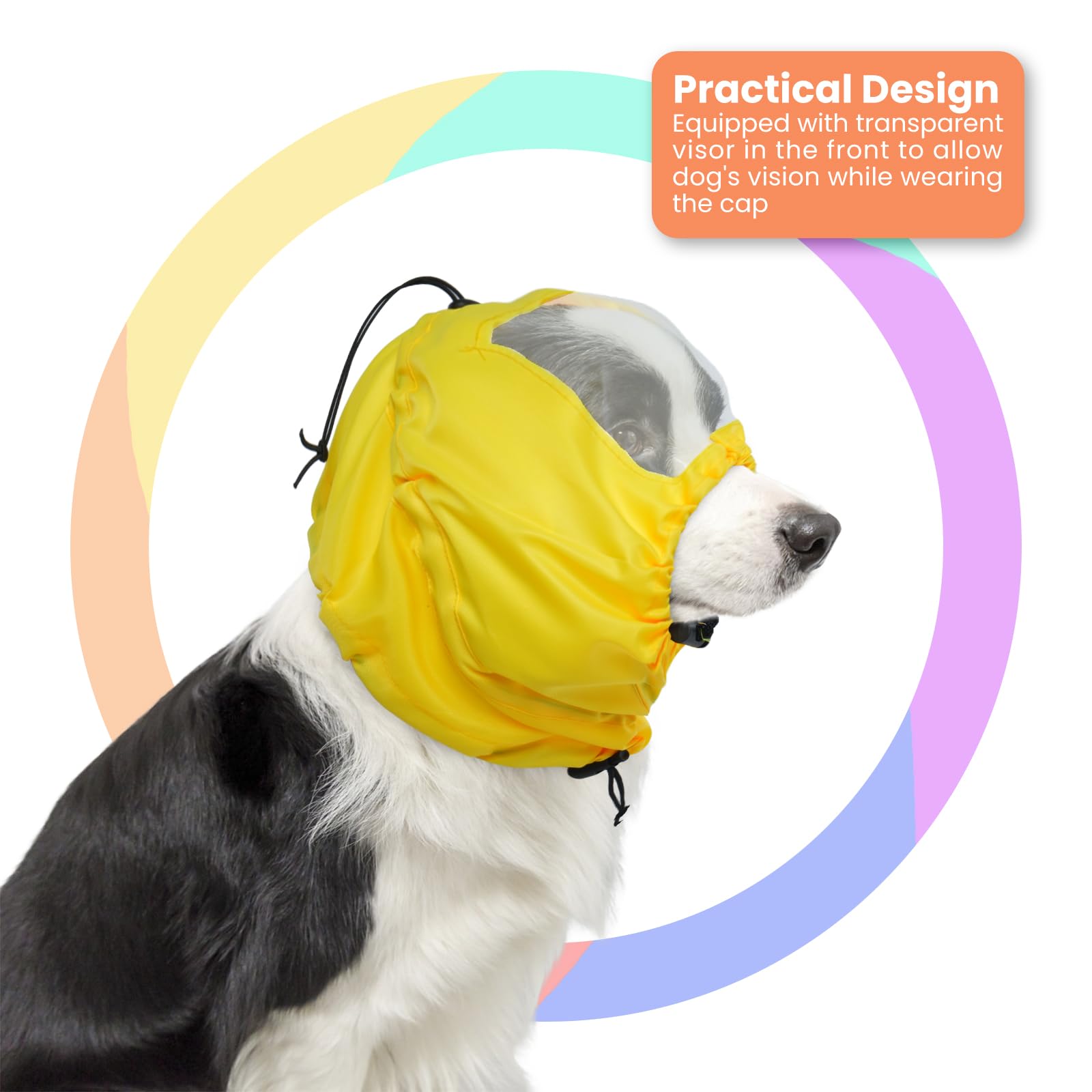 Visor transparente Nanaki evita que el agua entre en los ojos del perro.