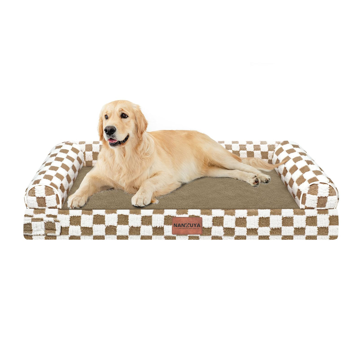 NANUYA cama ortopédica para perros grandes con espuma panal para confort
