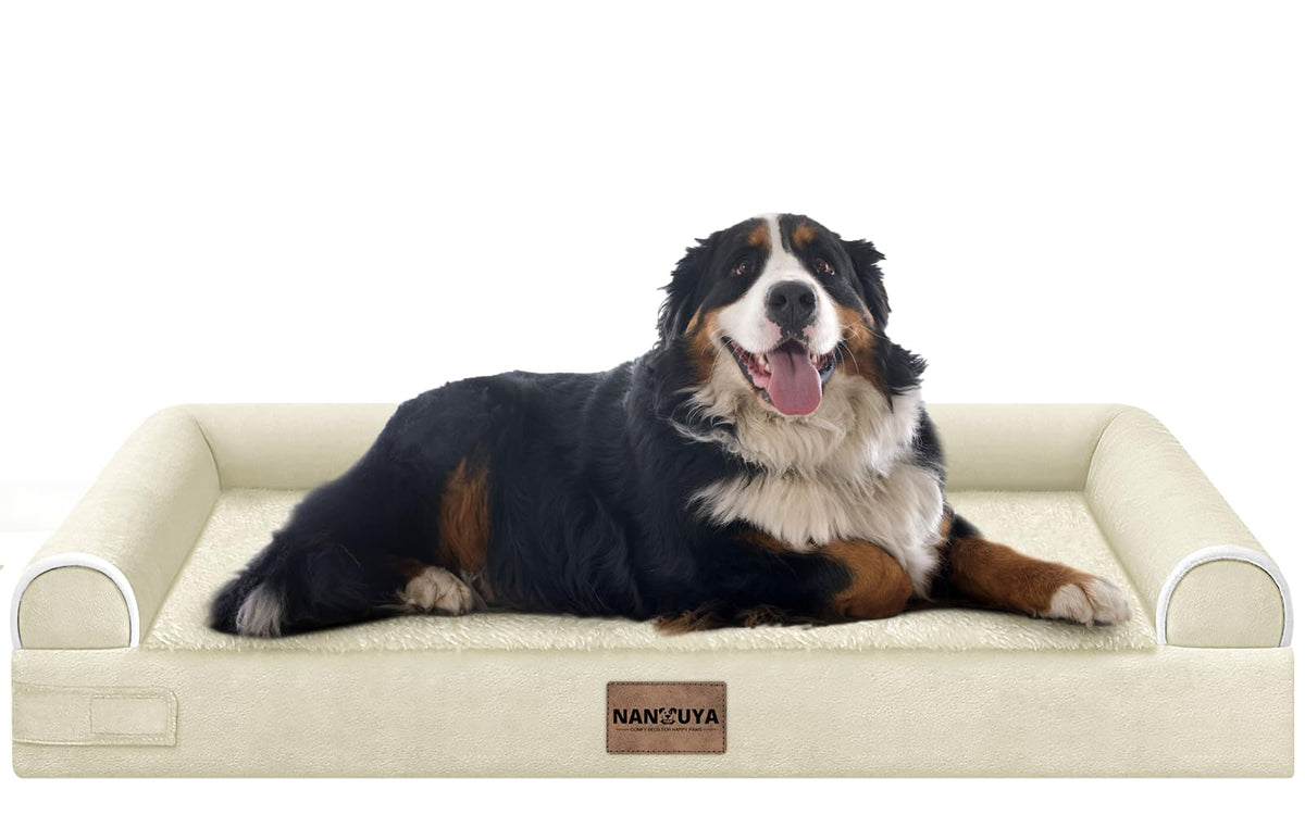 NANUYA cama para perros grande, vista general, descanso cómodo y estable.