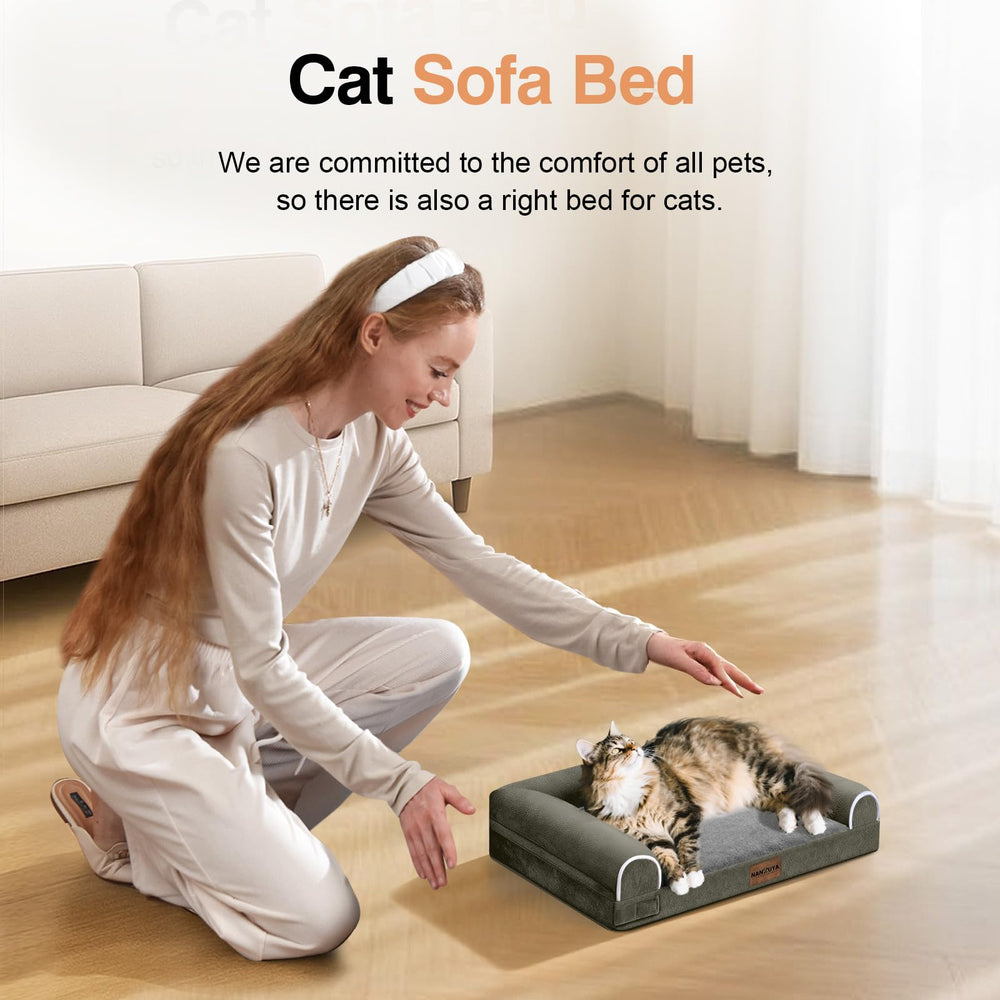 Nanunya cama para perro pequeño con refuerzo de tres lados para mayor seguridad.