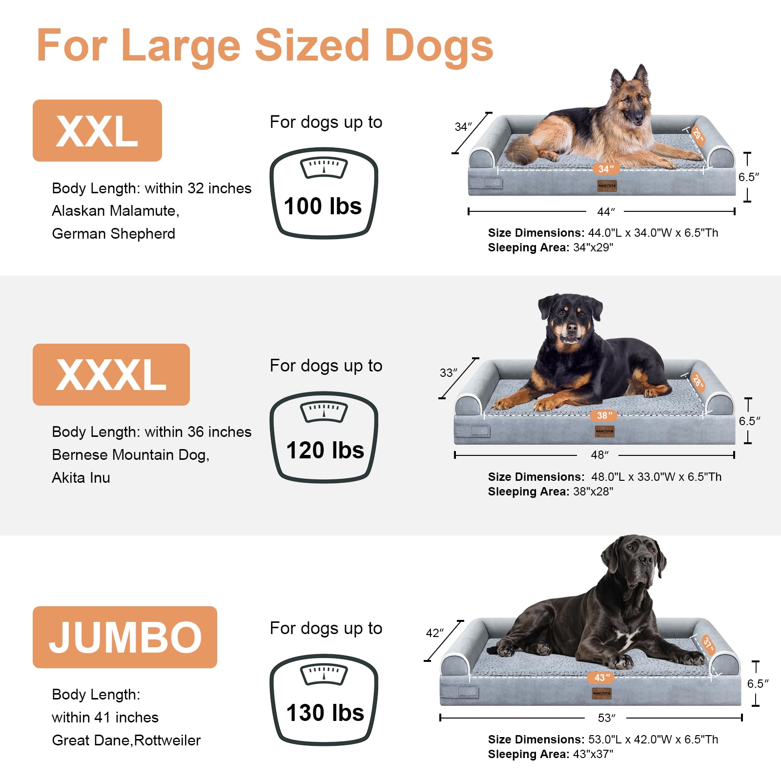 Dimensiones amplias 43x37 pulgadas para perros grandes