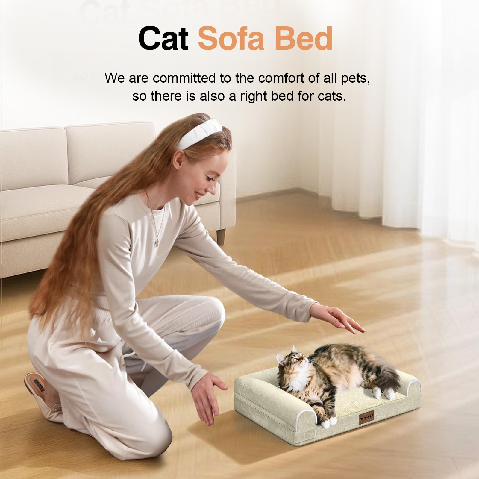NANUYA cama with bolster de tres lados para seguridad y relajación