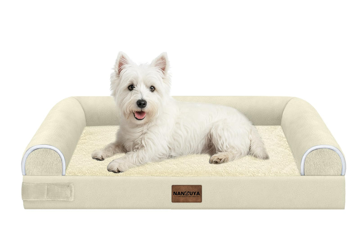 Cama ortopédica NANUYA para perro mediano con soporte estable para descansar