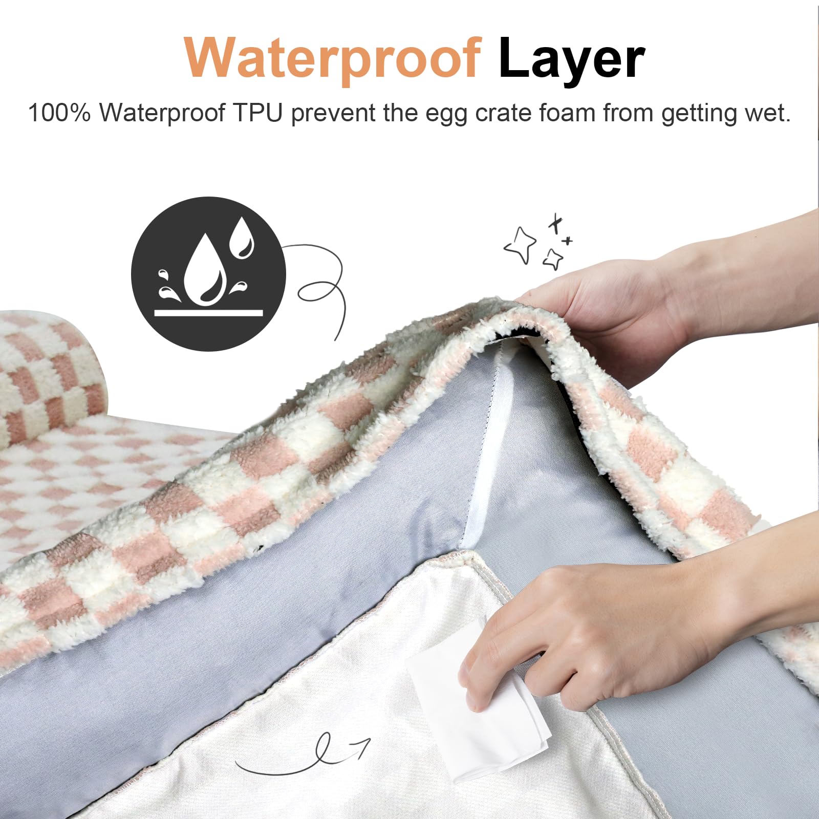 NANUYA cama-perro-grande-funda-interior-impermeable protege el colchón de derrames.