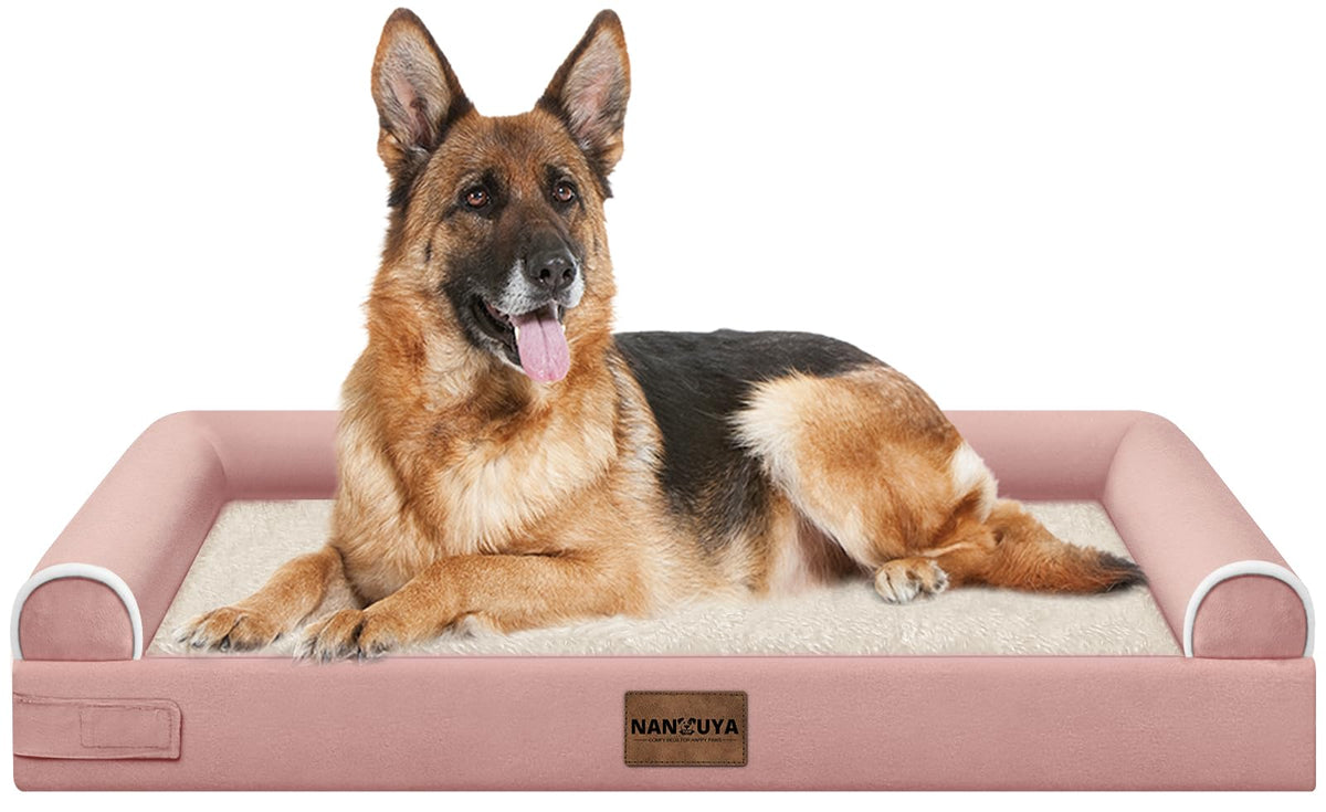 Cama NANUYA ortopédica para perros grandes con espuma huevo para descanso cómodo
