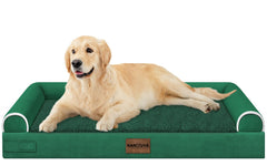 Cama NANUYA ortopédica para perros grandes con espuma en panal y soporte cómodo.