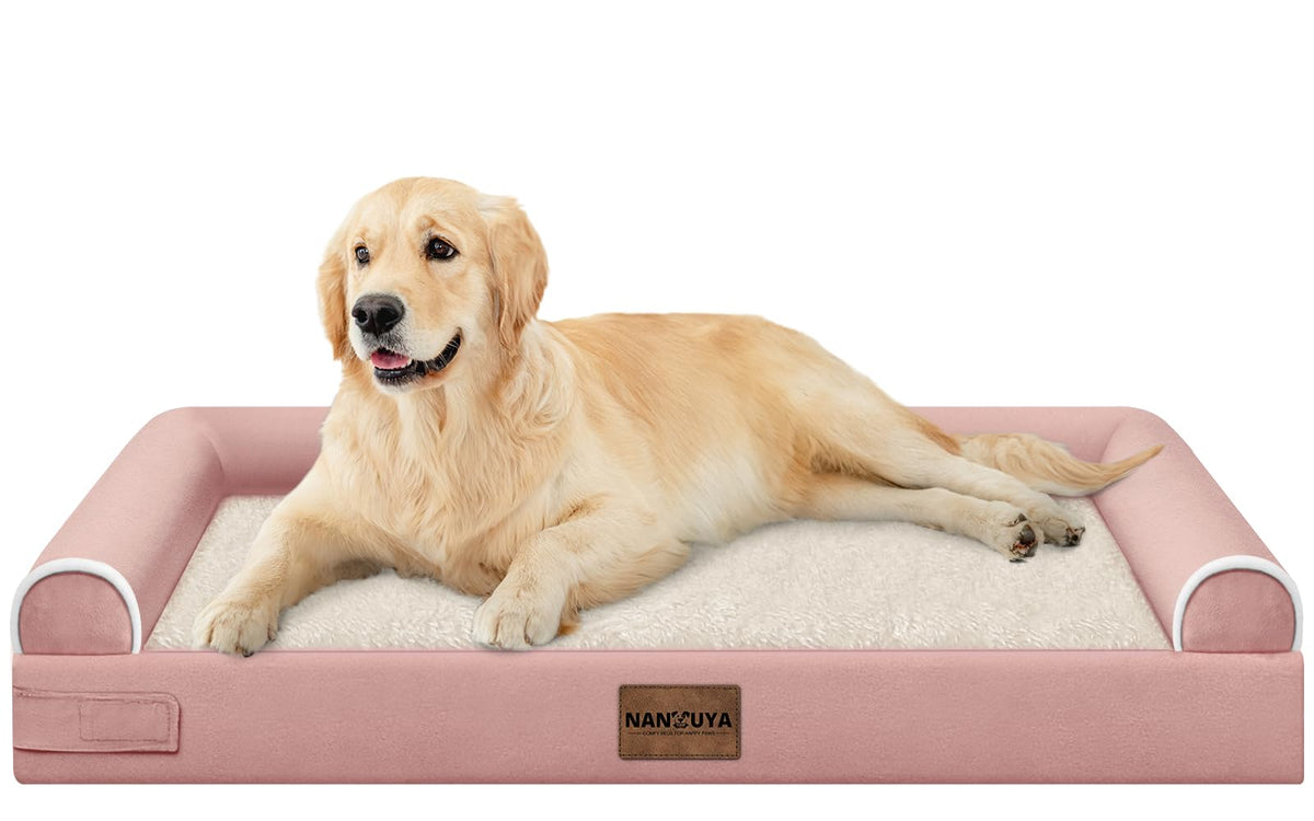 NANUYA cama para perro grande ortopédica con espuma de relieve para distribuir el peso