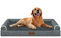 Cama NANUYA para perro grande con espuma ortopédica que reparte el peso para un sueño profundo.