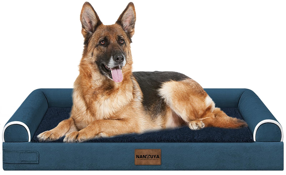 cama NANUYA para perros grandes con tapa desmontable, facilita la limpieza.