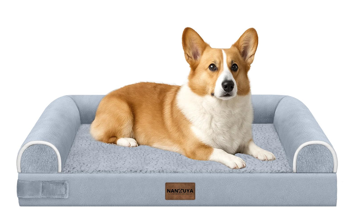 NANUYA cama para perros: vista superior muestra espuma en panal para descanso equilibrado.
