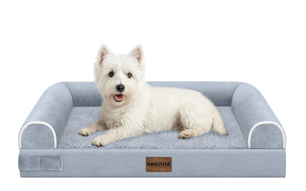 Cama NANUYA para perro mediano con espuma tipo huevo para mayor confort.