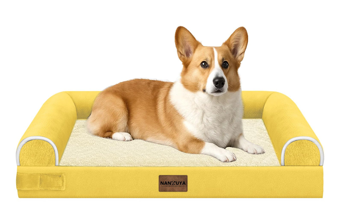 NANUYA cama para perros ortopédica con espuma huevo para descanso cómodo.