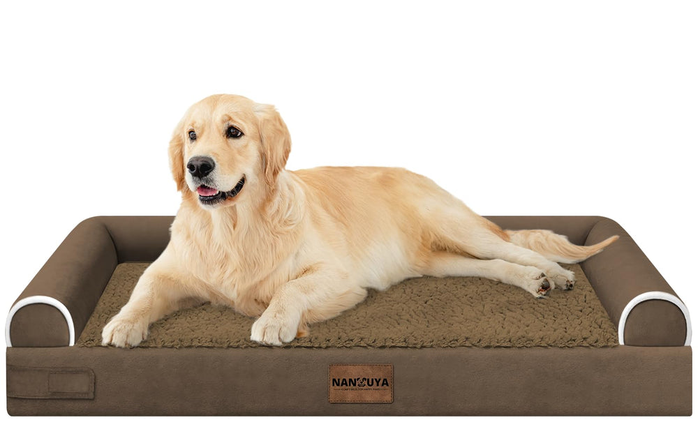 NANUYA cama ortopédica para perros grandes con espuma panales y soporte cómodo.