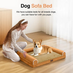 Cama NANUYA con respaldo 3 lados para mayor comodidad al dormir.