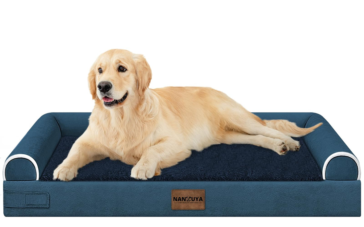 NANUYA cama-espuma-viscoelastica ofrece soporte cómodo para perros grandes