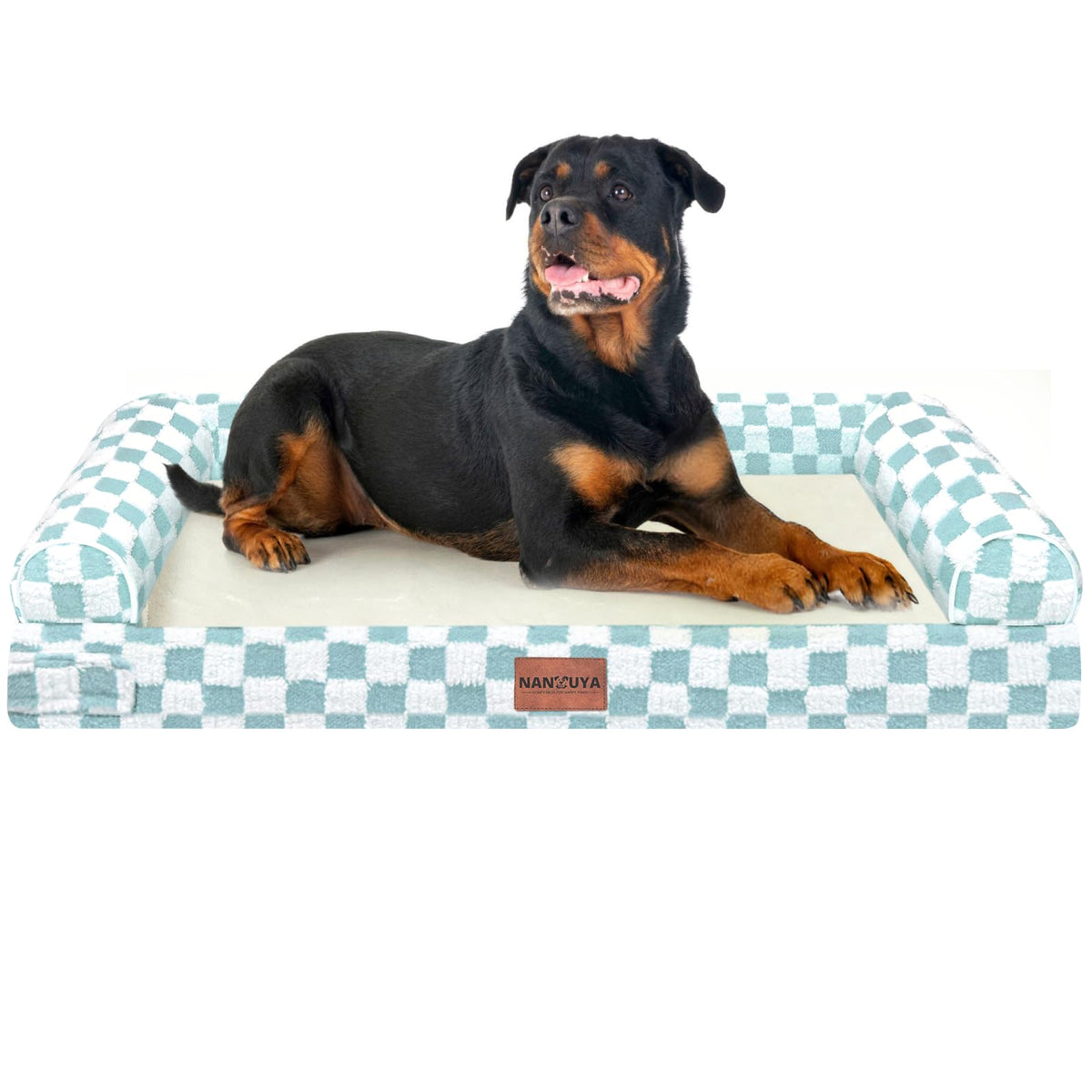 NANUYA cama ortopédica para perros grandes con espuma formato huevo para alivio de presión.