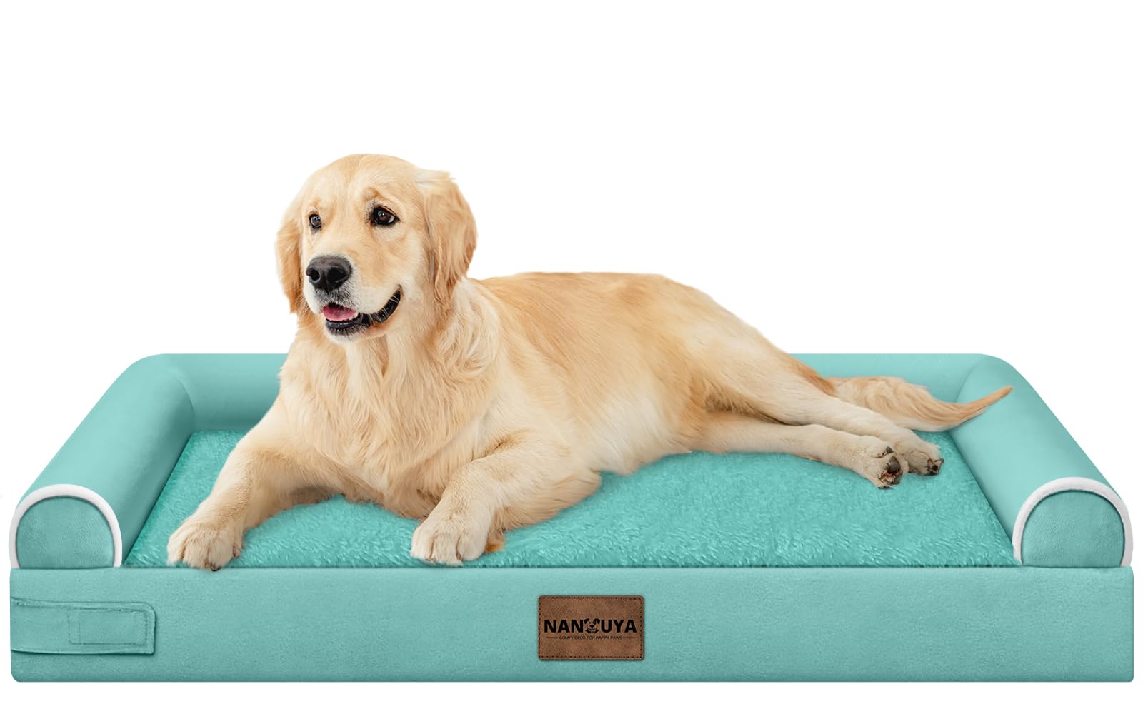 Cama ortopédica NANUYA para perros grandes con espuma tipo huevo para soporte cómodo.