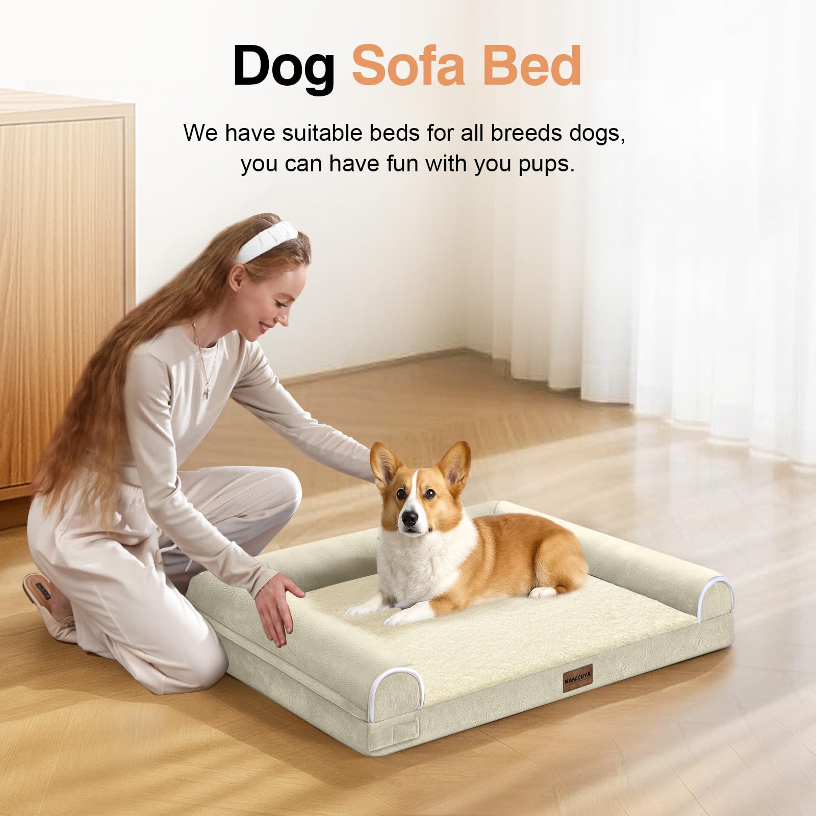 Funda desmontable NANUYA para cama de perro facilita limpieza