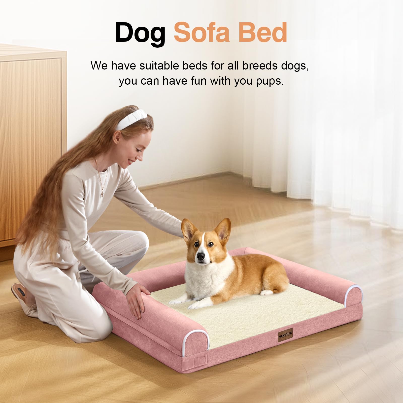 Funda desmontable NANUYA lavable a máquina en rosa