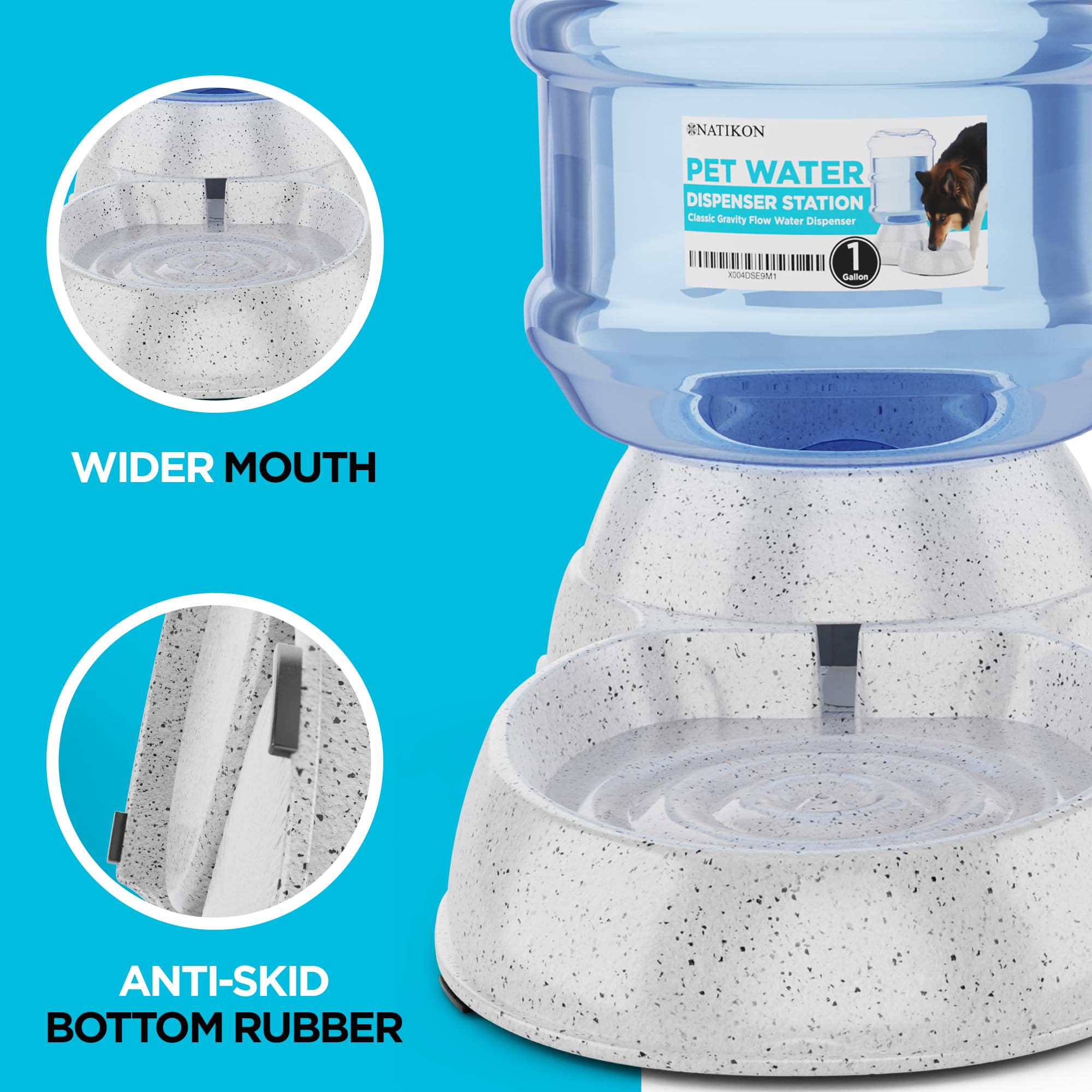 NATIKON bebedero automático, ideal para perros y gatos de tamaños variados.