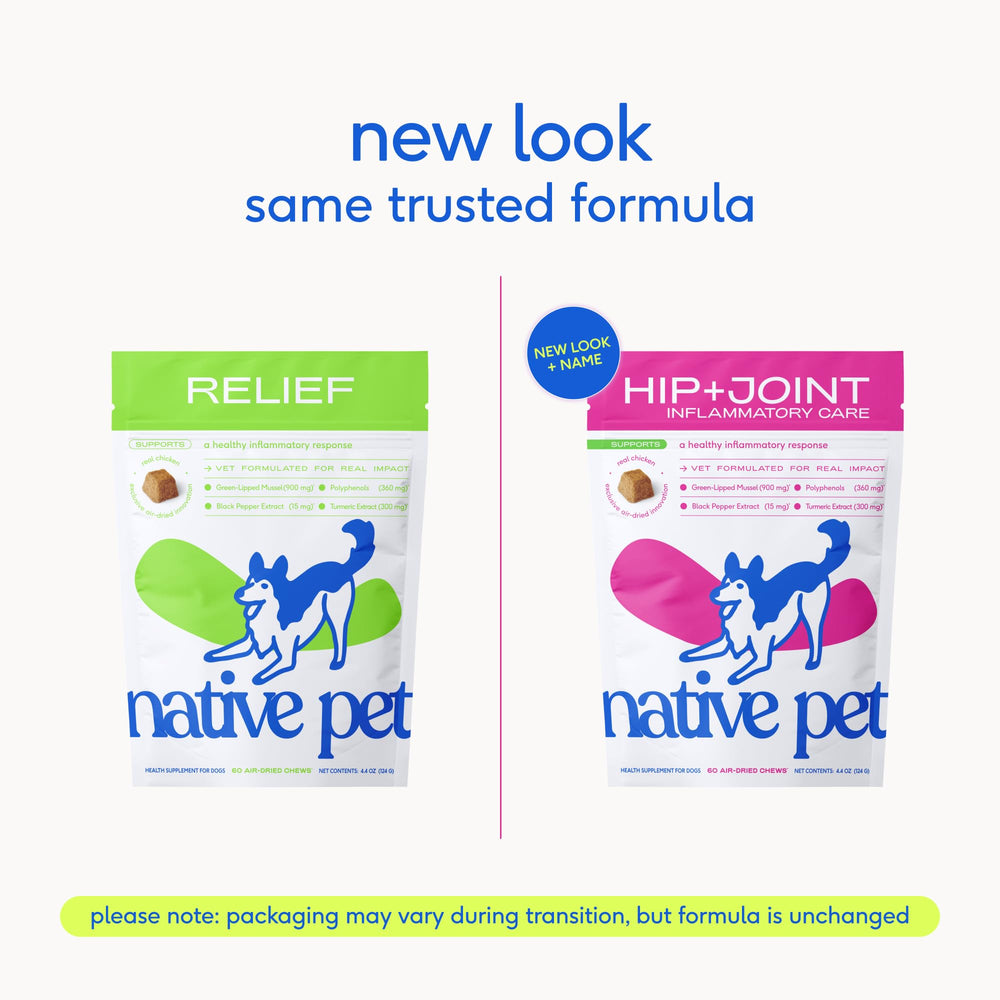 Native Pet articulaciones saludables para perros masticables.