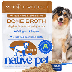 Native Pet Caldo de Huesos en Polvo para perros y gatos, sabor intenso y fácil de usar